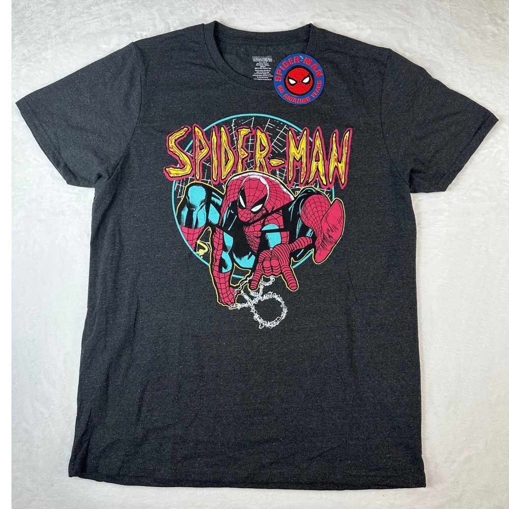 Marvel Spider-Man 60th Anniversary Beyond Amazing T-Shirt XL Charcoal Grey NWT